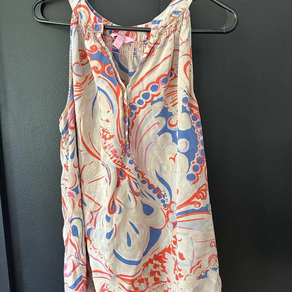Colorful Sleeveless Top with Abstract Print